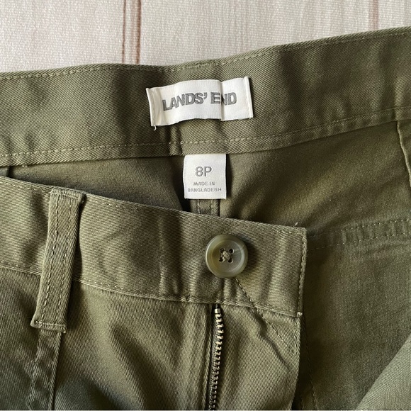 NWOT Lands’ End Chino Barrel Leg Utility Ankle Pants Women’s 8P Green Lagenlook - Picture 11 of 16